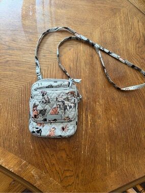 Vera Bradley Light Gray Quilted Crossbody with Dog Print